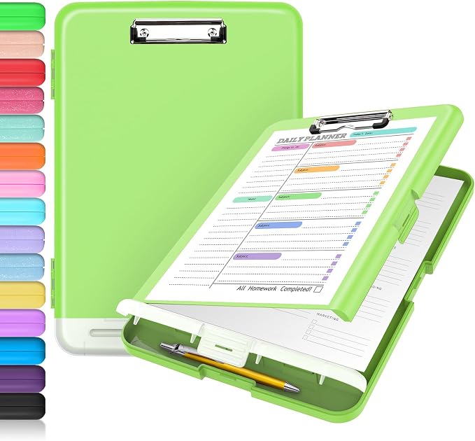 Sooez Clipboard with Storage, Clip Board 8.5 x 11 with Pen Holder, Plastic by Sooez