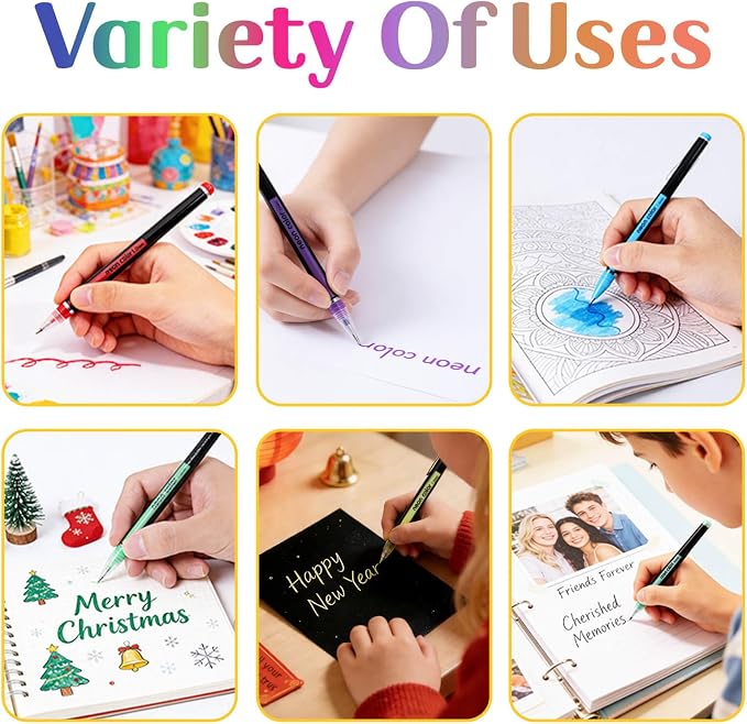 60 Colors Glitter Gel Pens, Colored Gel Pens Set - Image 6