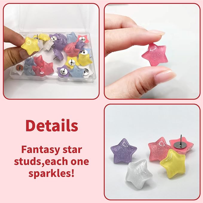 Cute Push Pins - 30Pcs Star Decorative Push Pins Thumb Tacks - Image 5