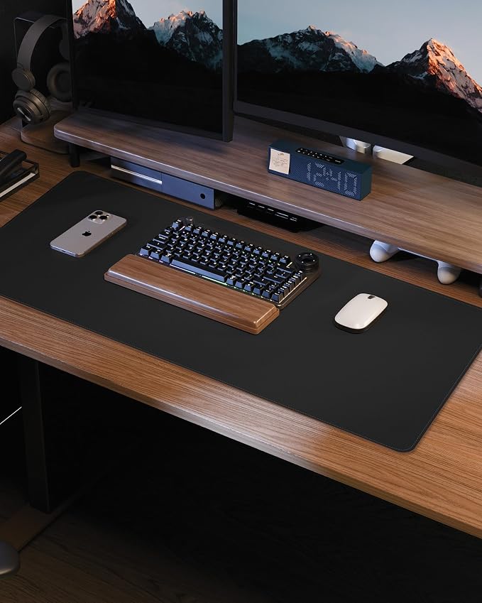 Leather Desk Pad Protector, Mouse Pad, Office Desk Mat, Non-Slip PU Leather - Image 6