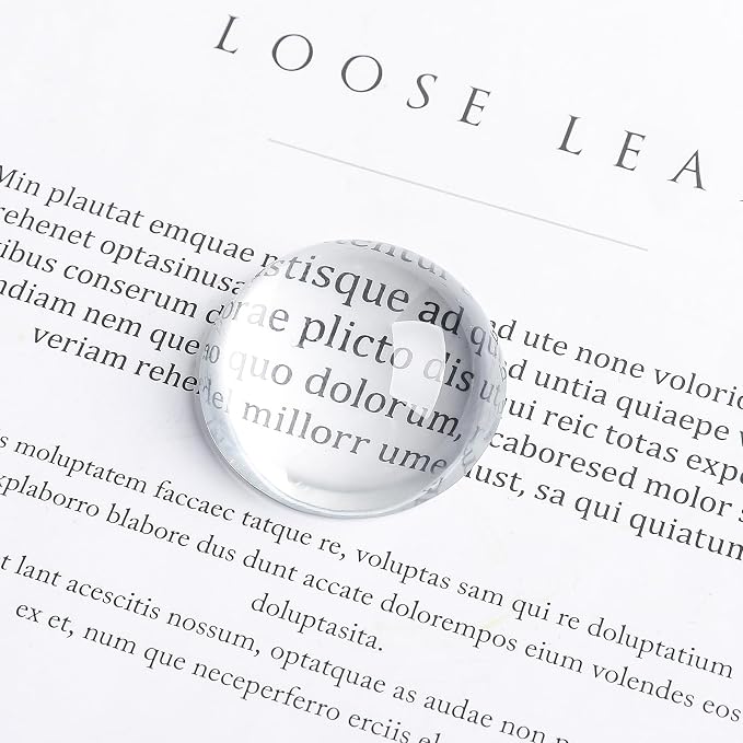 2pcs 1.6inch Crystal Dome Magnifying Paperweight, Reading Magnifier Glass Paper - Image 2