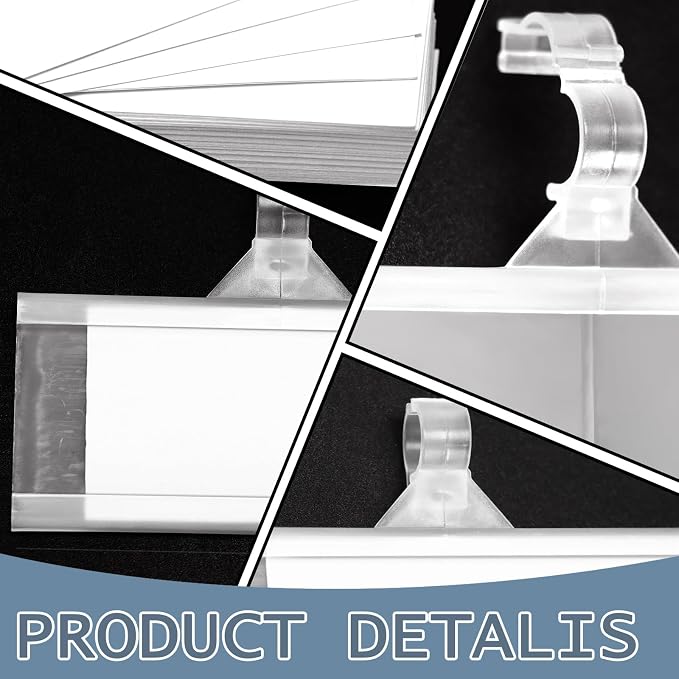 50 Pieces Plastic Wire Shelf Label Holders, Reusable Price Label Holder - Image 3