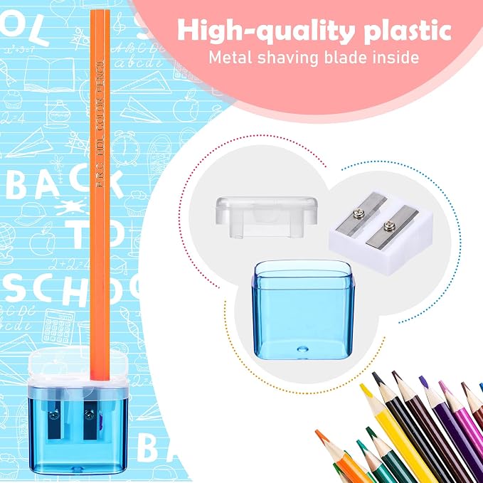 96 Pieces Pencil Sharpeners for Kids Colored Pencil Sharpeners Manual Double - Image 3