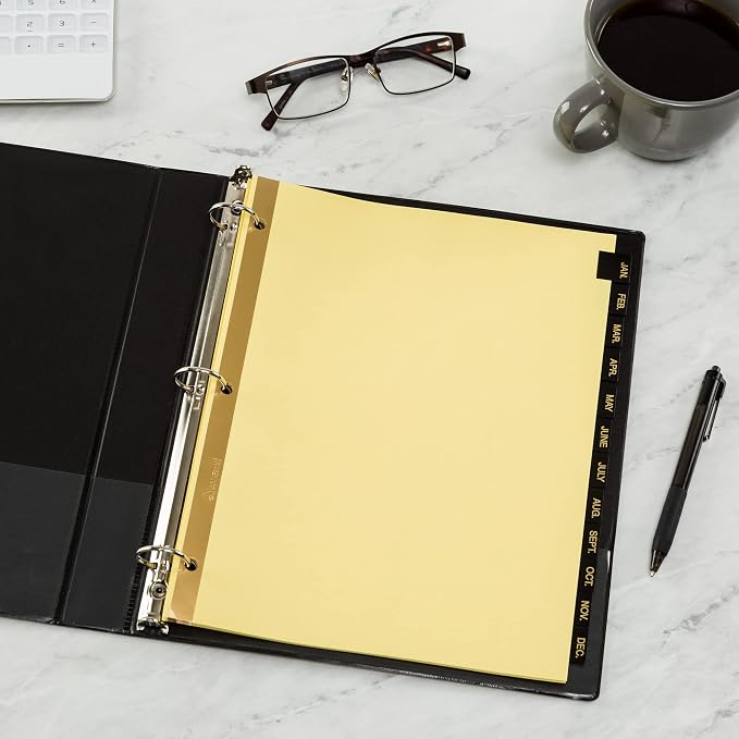 Avery Jan-Dec Dividers for 3 Ring Binders, 12 Tabs per Set, Pre-Printed Black - Image 4