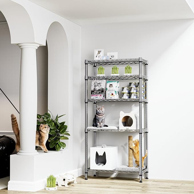 M MZG 1250 lbs 5 Tier Shelf Metal Storage Shelves Shelving Wire Rack Heavy Duty - Image 2