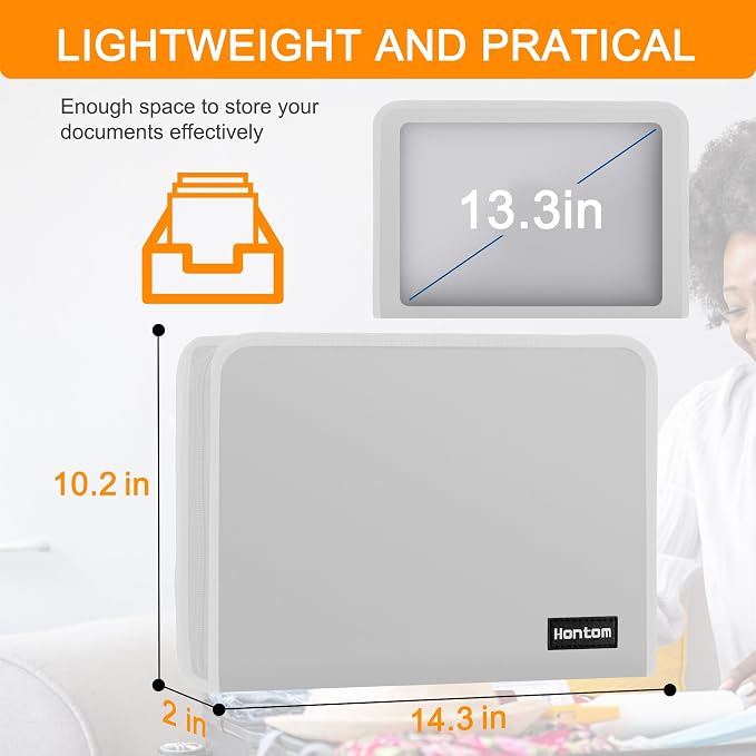 Accordion File Organizer, 13 Pockets Fireproof Expanding File Folder - Image 5