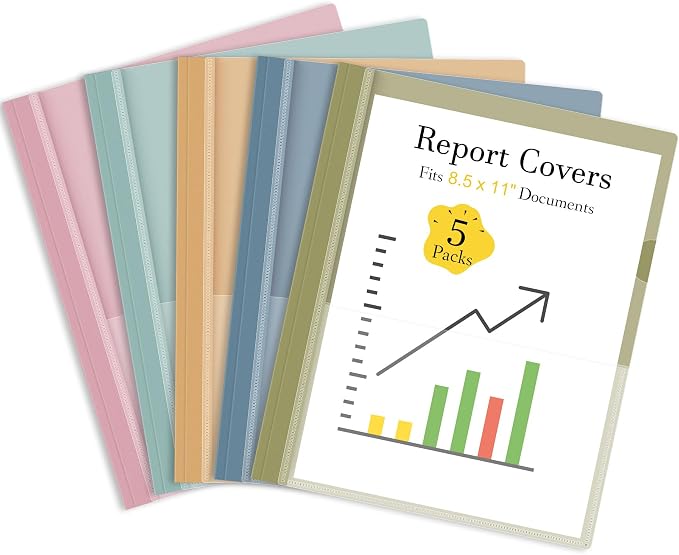 Ndsox 5 Pack Clear Front Report Covers by NDSOX