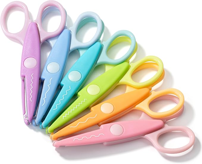 Mr. Pen- Craft Scissors Decorative Edge, 6 Pack, Rainbow | Zig Zag Scissors by MrPen