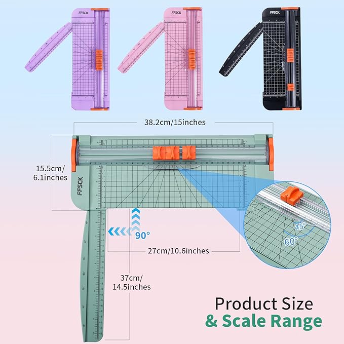 A4 Green Paper Cutter Slider 12 Inch Titanium Straight Paper Trimmer, Paper - Image 3