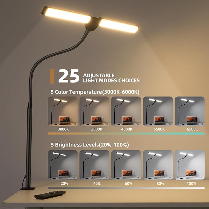 Motumen Led Desk Lamp for Home Office, Eye-Care Architect Light - Image 3