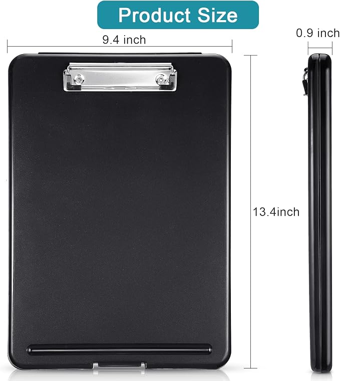 6 Pieces Clipboard with Storage, 9.5 x 13.5 Heavy Duty Plastic Storage Clipboard - Image 2