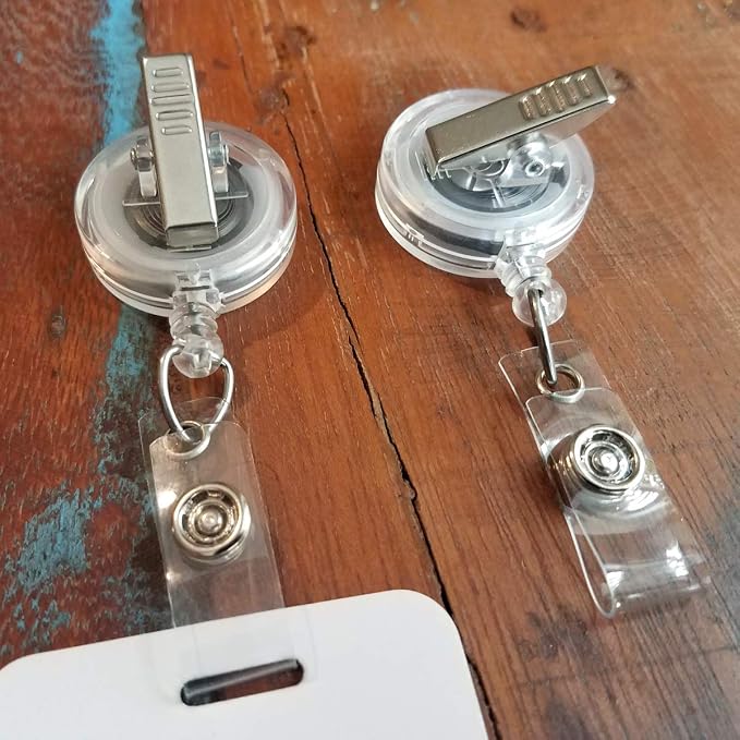 Bulk 25 Pack - Premium Clear Retractable Badge Reels - Image 5