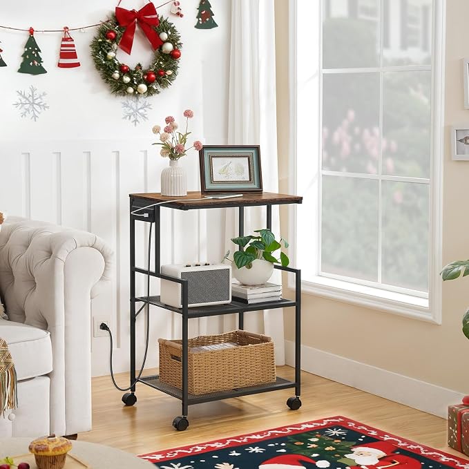 MAHANCRIS Mobile Printer Stand, 3-Tier Industrial Printer Cart - Image 3