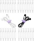 28 Pcs Silicone Cable Ties Reusable, Computer Cords by Ortarco
