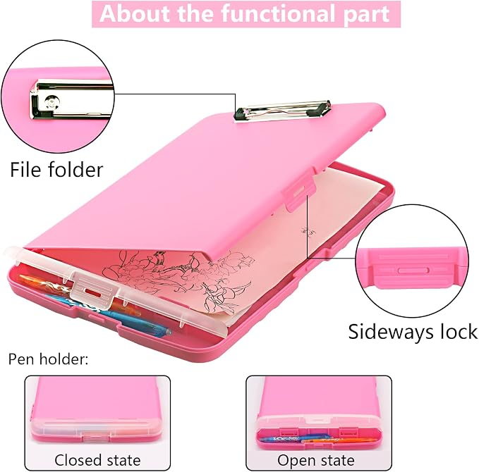 SFLHHDM Plastic Clipboard with Storage, High Capacity Clip Boards 8.5x11 with - Image 5