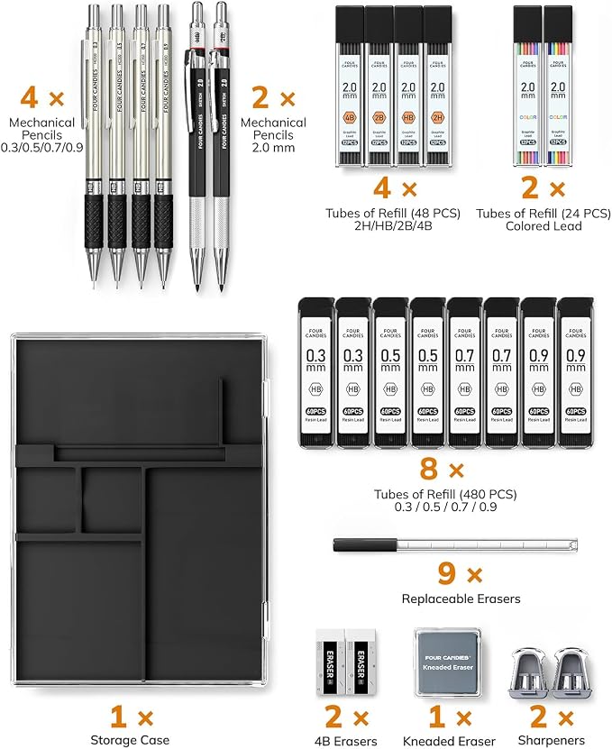 Four Candies 27PCS Mechanical Pencil Set - Image 4
