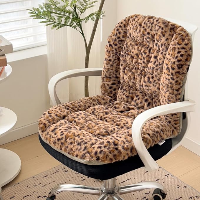 Office Seat Cushion with Back Support Plush Chair Pad by Gujuja