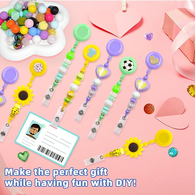15pcs Candy Beadable Badge Reels Making Kits - Image 2