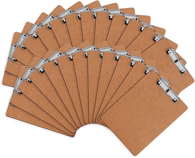 Clipboards, HERKKA 25 Pack Hardboard Office Clipboards Low Profile Clip by HERKKA