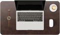 YSAGi Genuine Leather Desk Mat, 23.6"x13.8" Office Desk Pad, Thick Desk Pad Mat by YSAGi