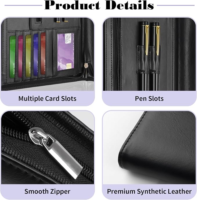 Leather Padfolio Portfolio Binder Organizer, - Image 4