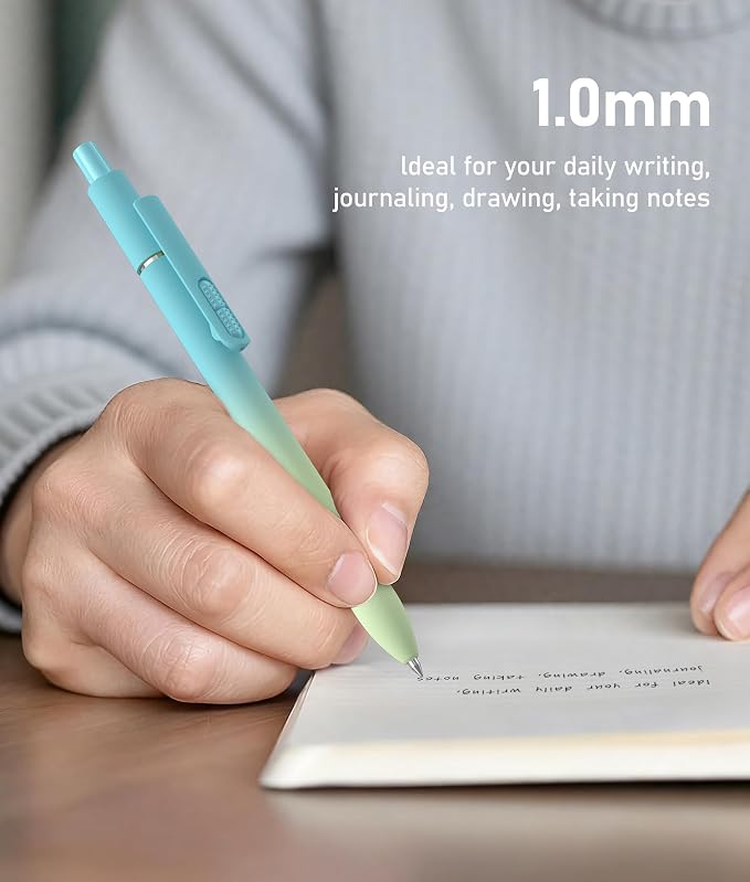 8 Pack Gradient Black Ballpoint Pens 1mm Fidget Pens - Image 6