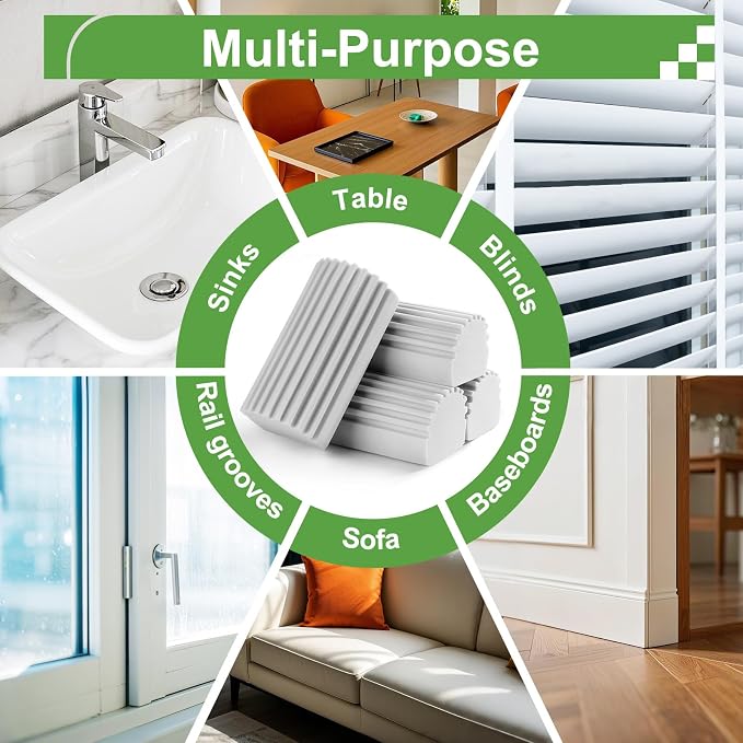 Jeymei 2-Pack Damp Clean Duster Sponge, Sponge Cleaning Brush, Duster - Image 5