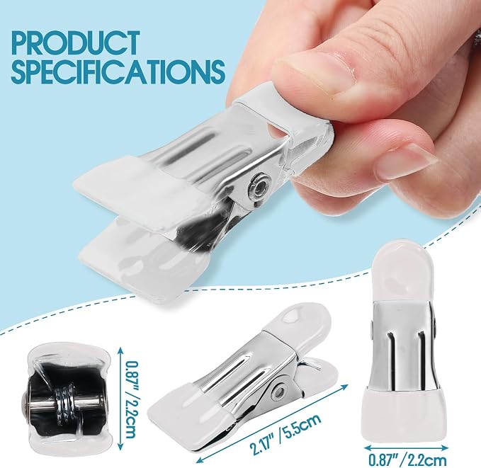 Clothes Pins Heavy Duty, 30 Pack, 2.17 Inch Metal Chip Clips, Bag Clips - Image 7