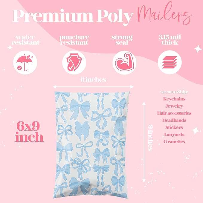 Pretty Package Store 6x9 Designer Poly Mailer 100 Pack Heavy Duty Waterproof - Image 3