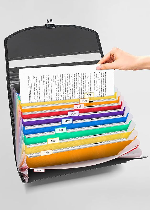TOPCJ Accordion File Organizer, Expanding File Folder Portable Filing Folders - Image 6