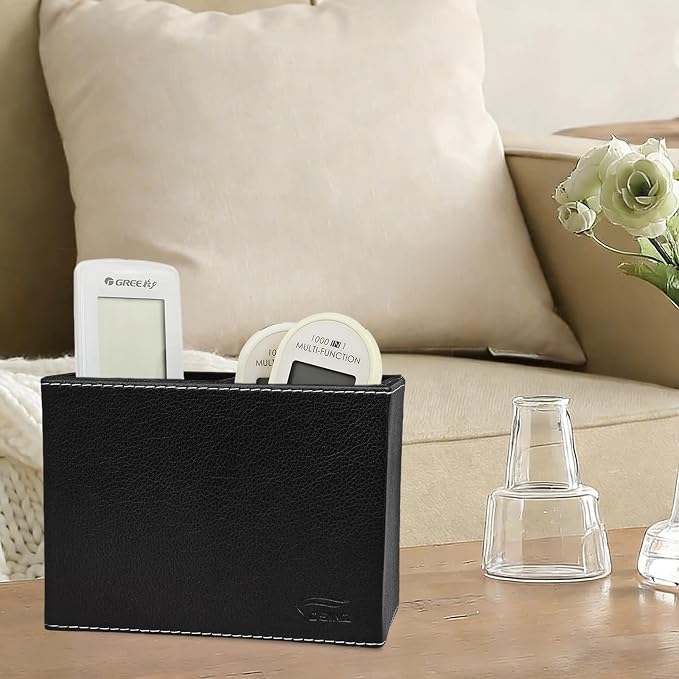 Black Pen Holder, Double Slots Leather Pencil Holder, Elegant Pen Holder - Image 4