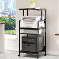 Arbuxzuy 4 Tier Stand with Storage Shelf, Tall Mobile Printer Table by Arbuxzuy