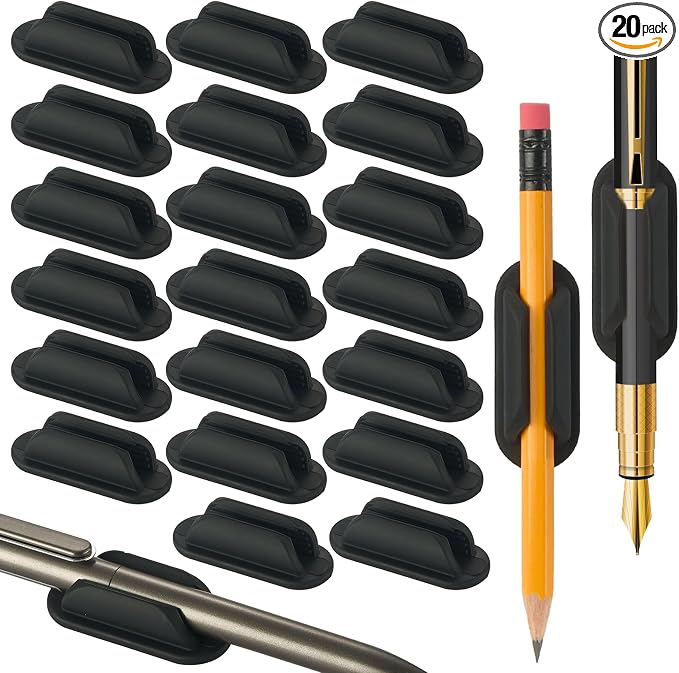 VZZNN 20 PCS Adhesive Pencil Holders, Silicone Marker Organizer by VZZNN