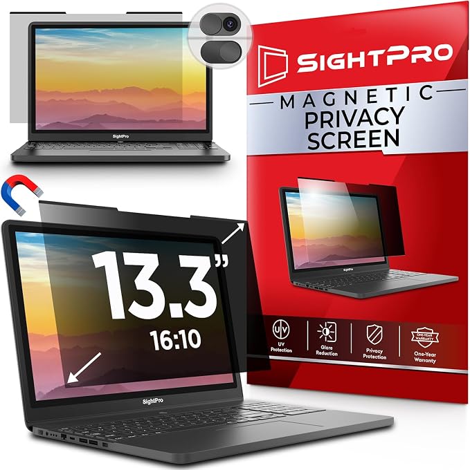 SightPro Magnetic Laptop Privacy Screen 13.3 Inch 16:10 by SightPro