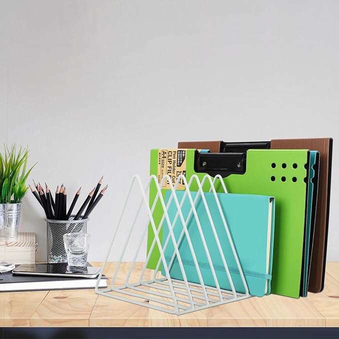 EASEPRES Vinyl Record Holder Storage, 9 Slot Metal Magazine Book Album Display - Image 7