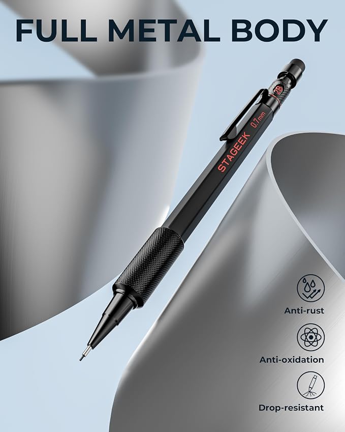 STAGEEK 0.7mm Mechanical Pencil Set, Weatherproof Artist Pencils - Image 3