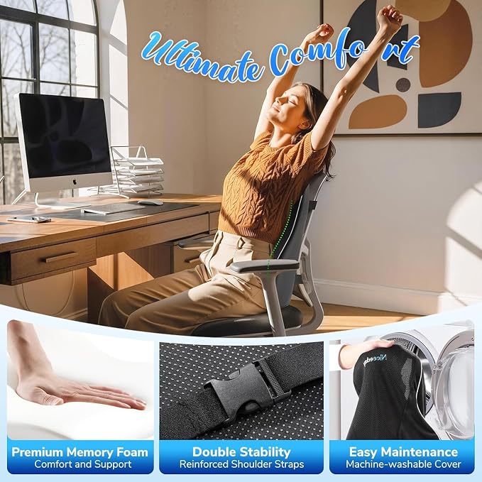 Niceeday Lumbar Support Pillow for Office Chair Car Back Support Pillow - Image 11