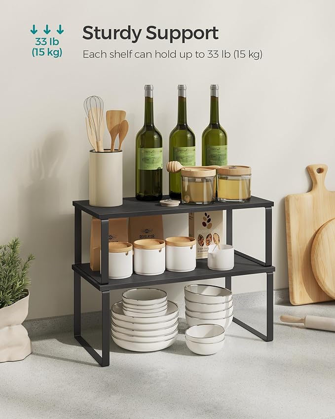 SONGMICS Cabinet Organizer Shelf, Kitchen Storage, Spice Rack, Expandable - Image 4