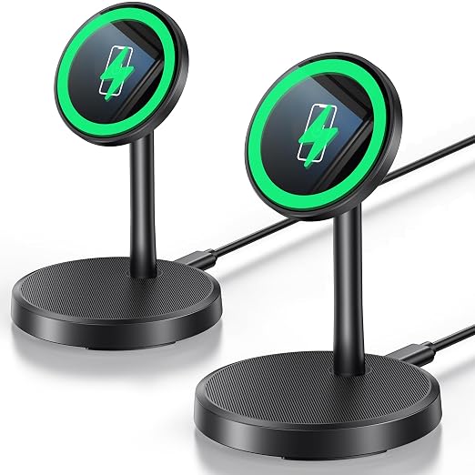 Magnetic Wireless Charger iPhone, 2 Pack 15W Fast Mag-Safe Charger Stand by Xiauodo