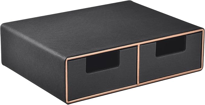Linen Leather Desk Organizer and monitor stand by RHCSZ