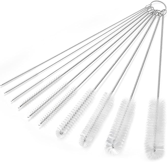 CiaraQ Bottle Cleaning Brushes, 9.8 Inch Nylon Tube Brush Set | White Cleaner by CiaraQ