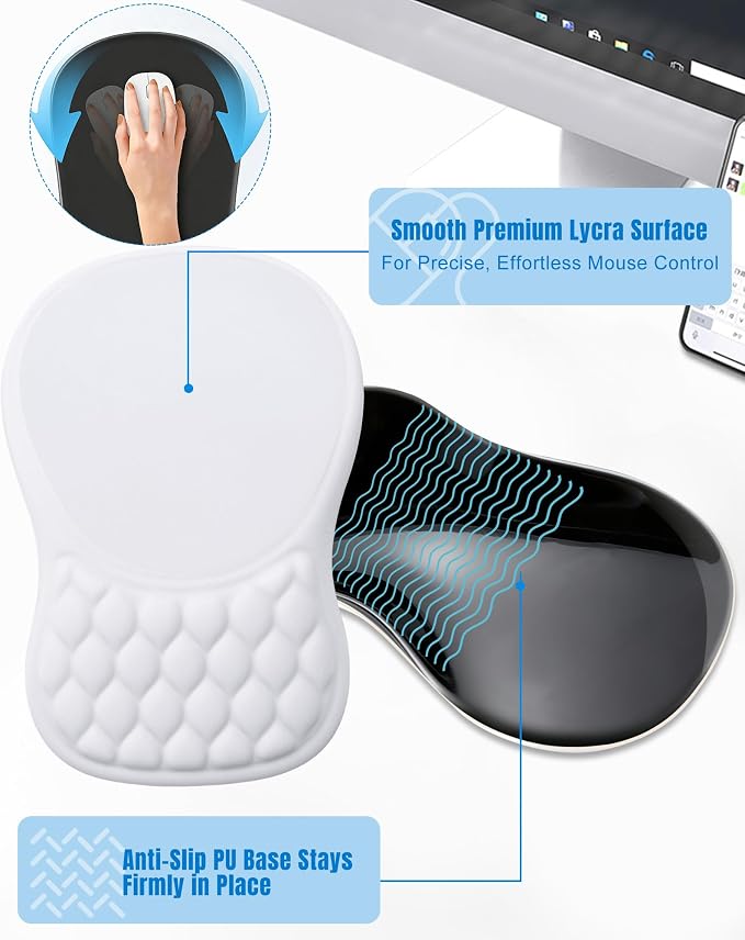 Ergonomic Mouse Pad with Wrist Rest, Slope Design Memory Foam Support, Smooth - Image 5