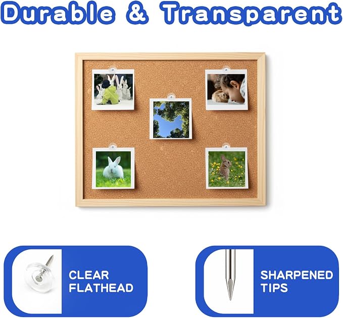 200 Pack Clear Tacks, Heavy Duty Decorative Push Pins - Image 5
