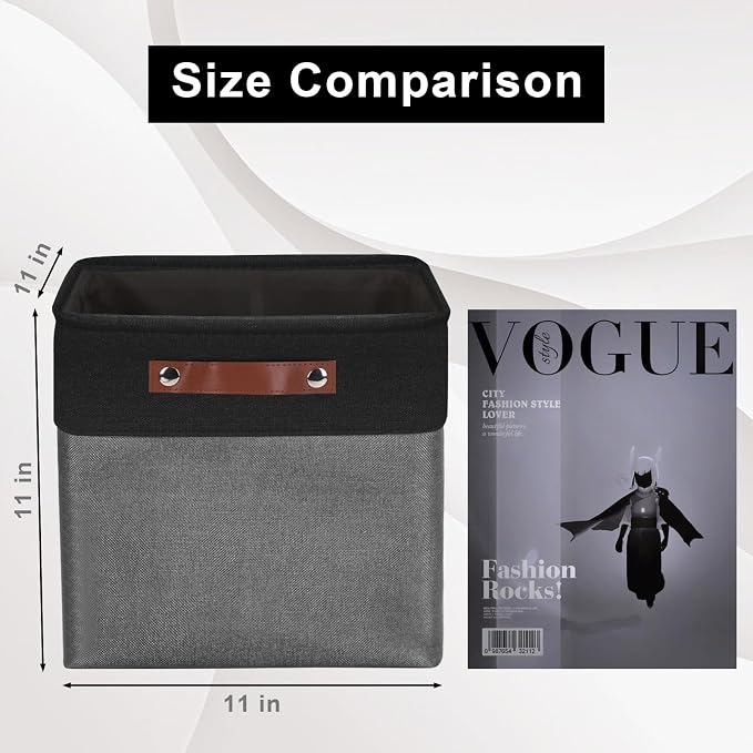 Bagnizer Collapsible Fabric Storage Cubes 11x11 Cube Storage Bins, 4 Pack - Image 3