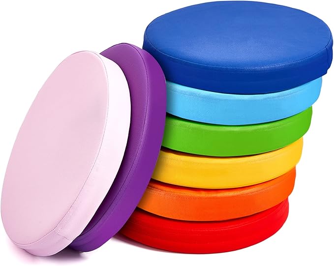 Juexica 8 Pcs Extra Thick Flexible Seating Floor Cushions Assorted Colored by Juexica