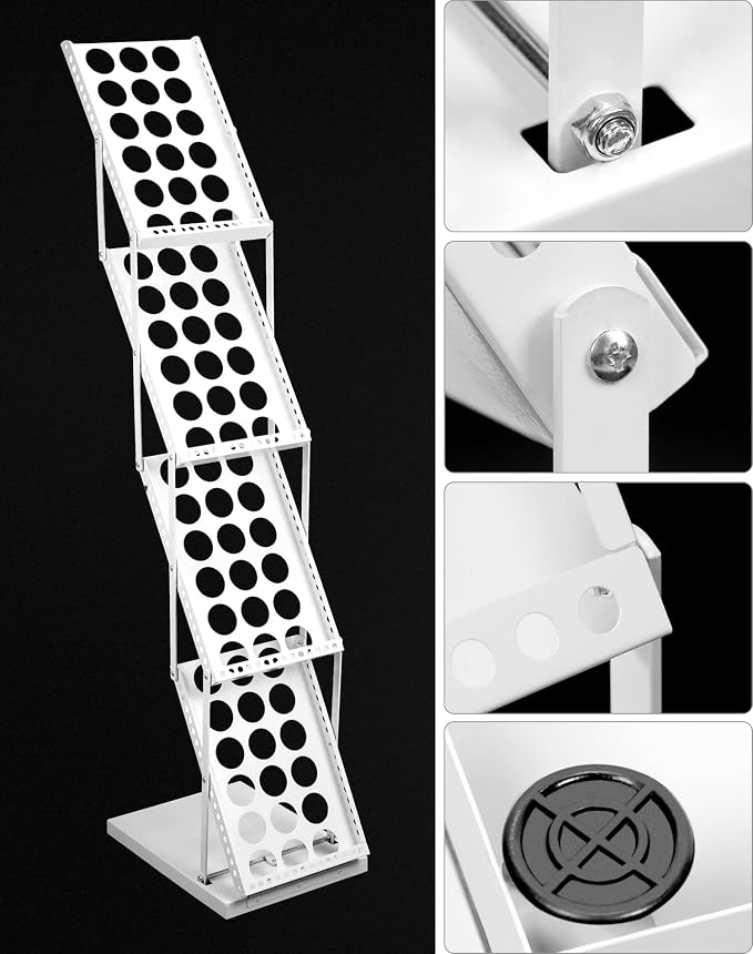 QWORK Foldable Brochure Display Stand, Magazine Brochure Display Rack Stand - Image 4