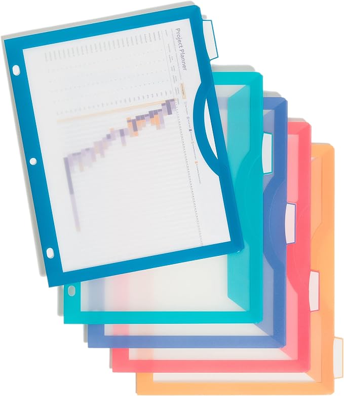 U Brands Poly 5-Tab Three Ring Binder Dividers by UBrands