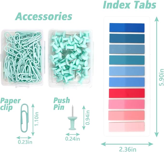Mint Green Desk Accessories, Teal Office Supplies, Stapler and Tape Dispenser - Image 3