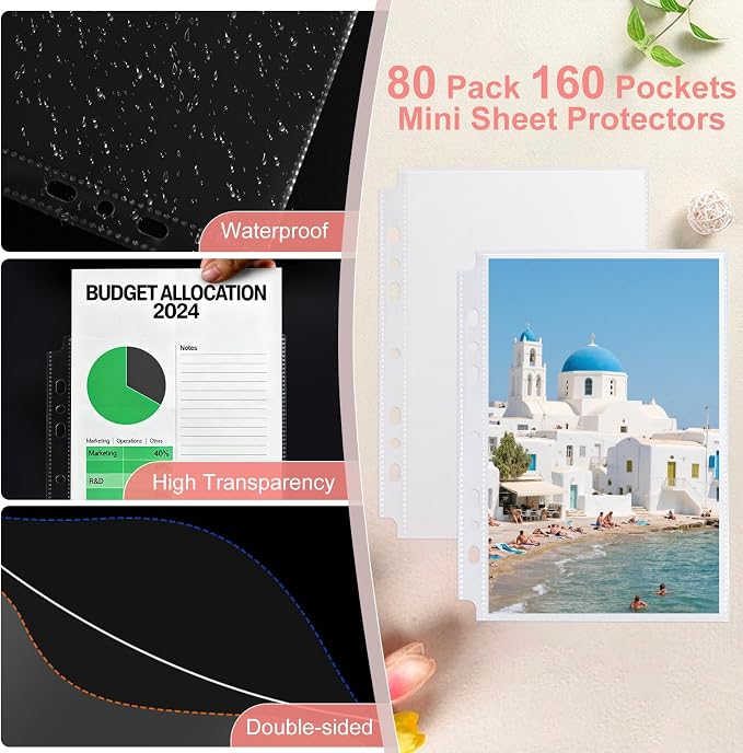 80 Pack 160 Pockets 5.5x8.5” Sheet Protector Sleeves - Image 4