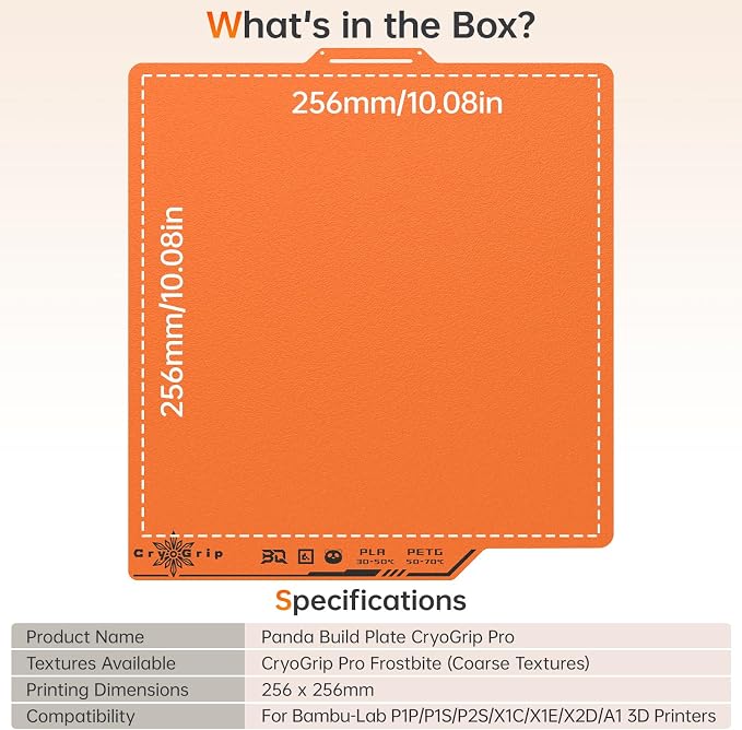 BIQU Cryogrip Pro Frostbite Matte Orange Cold Build Plate - Image 9